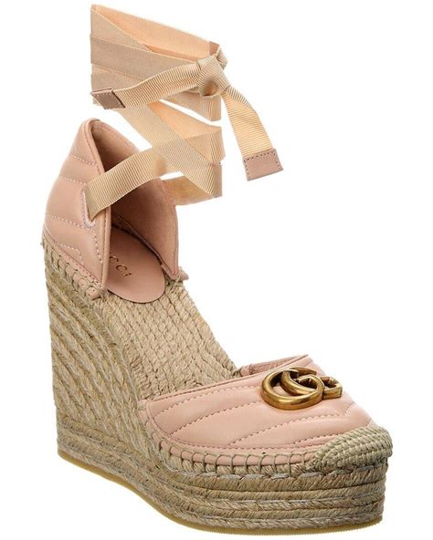 gucci gg leather platform espadrilles|gucci leather platform espadrille.